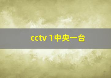 cctv 1中央一台